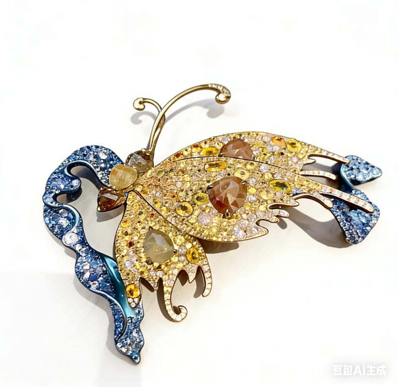 Colorful butterfly brooch