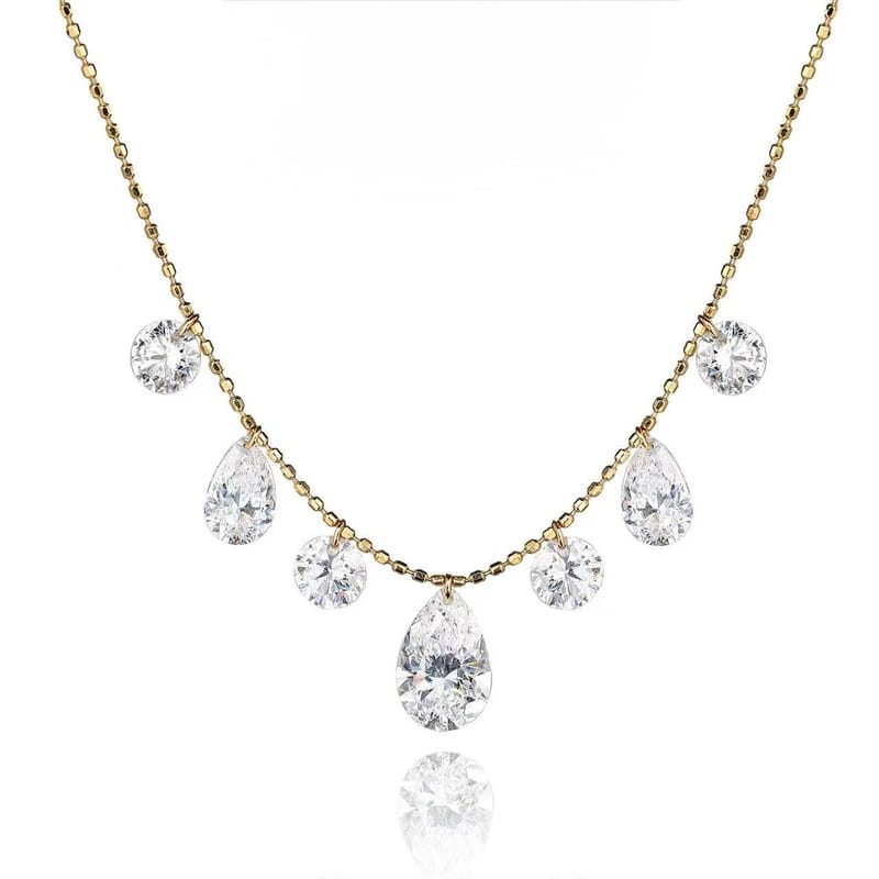7 carat lab diamond platinum necklace
