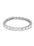 Oval-cut diamond platinum bracelet