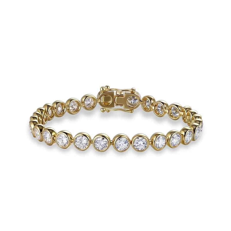 18k gold round-cut diamond bracelet