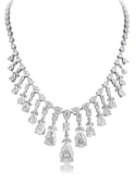 Custom-made lab diamond platinum necklace , 