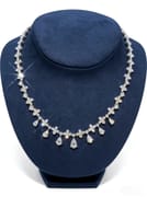 Pear- cut lab diamond platinum necklace