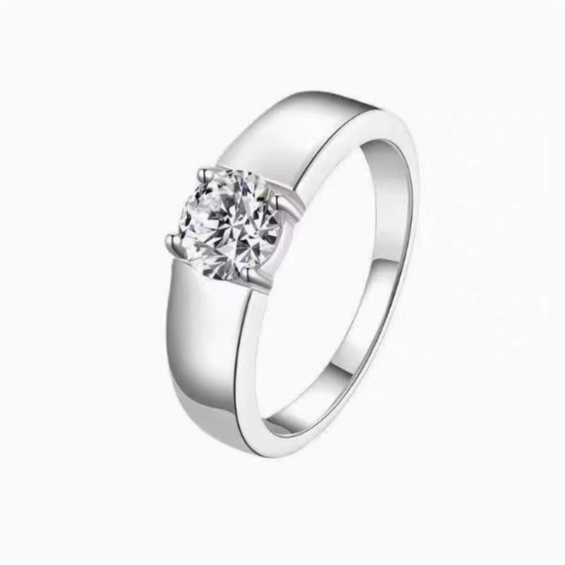 Men's one-carat platinum ring