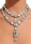 Multi-Shape Diamond Lariat Statement Necklace