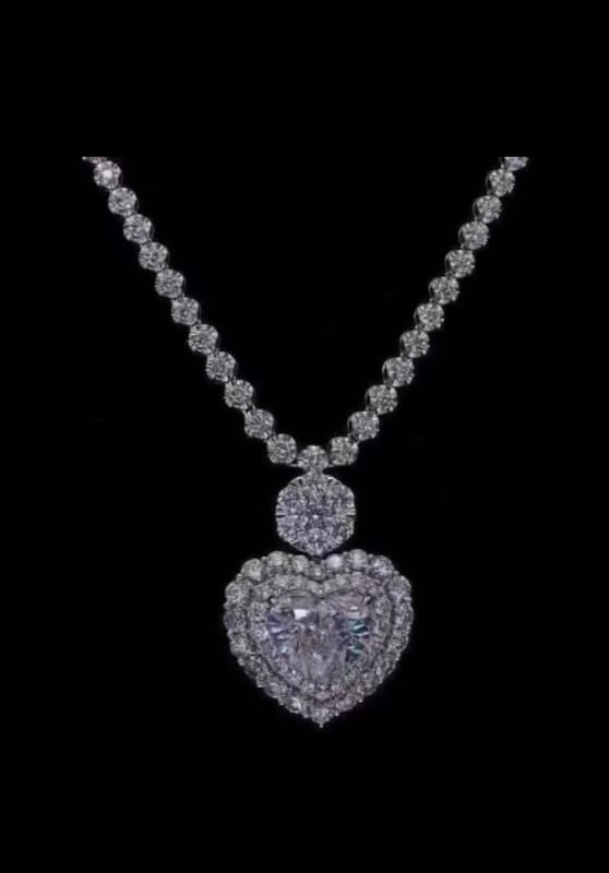 10-carat heart-shaped cut diamond pendant & ring