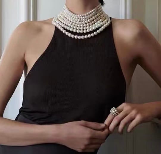 Multi-layered Pearl Choker