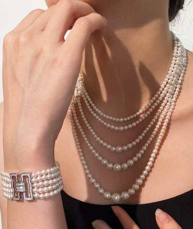Multi-Strand Pearl Necklace 