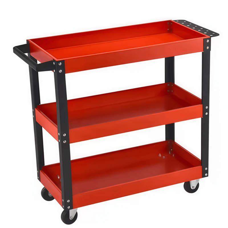 3 Tier Mobile Tool Cart Workshop Movable Tool Chest Trolley Carts with Wheels
