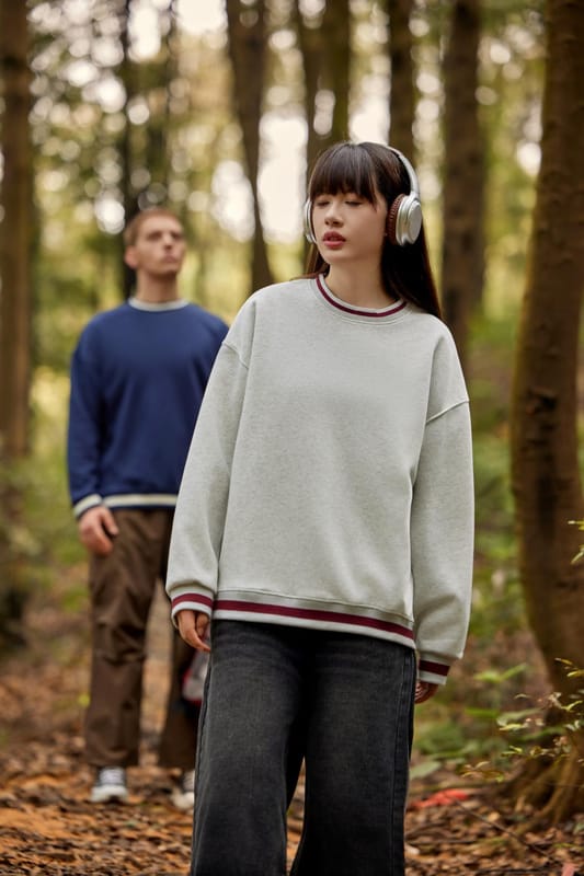 D28# 320g Color Block Crew Neck Sweatshirt