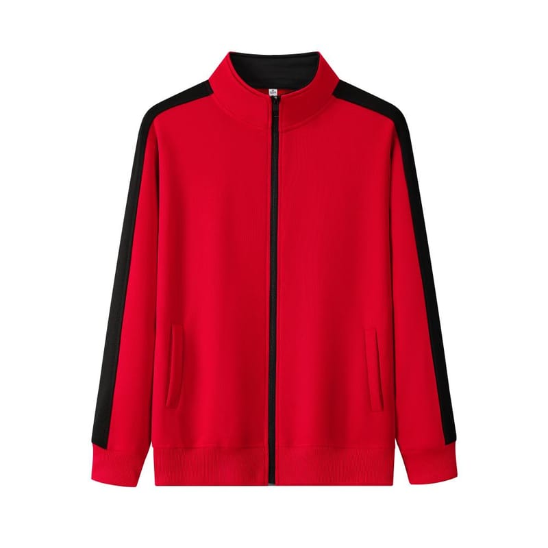 1209 Heavy French Terry Color-block Stand Collar Sweatshirt