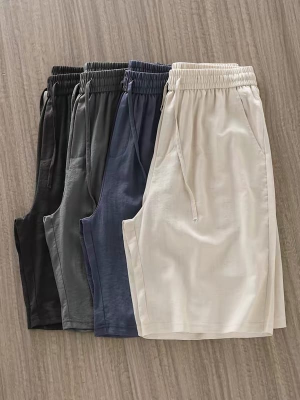 Silk Linen Shorts Men's Summer Thin Breathable