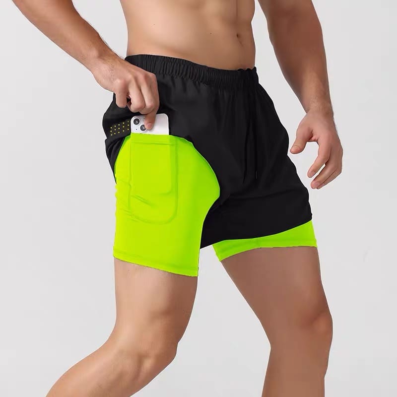 Sports Shorts, Quick Drying And Breathable Double Layer Running