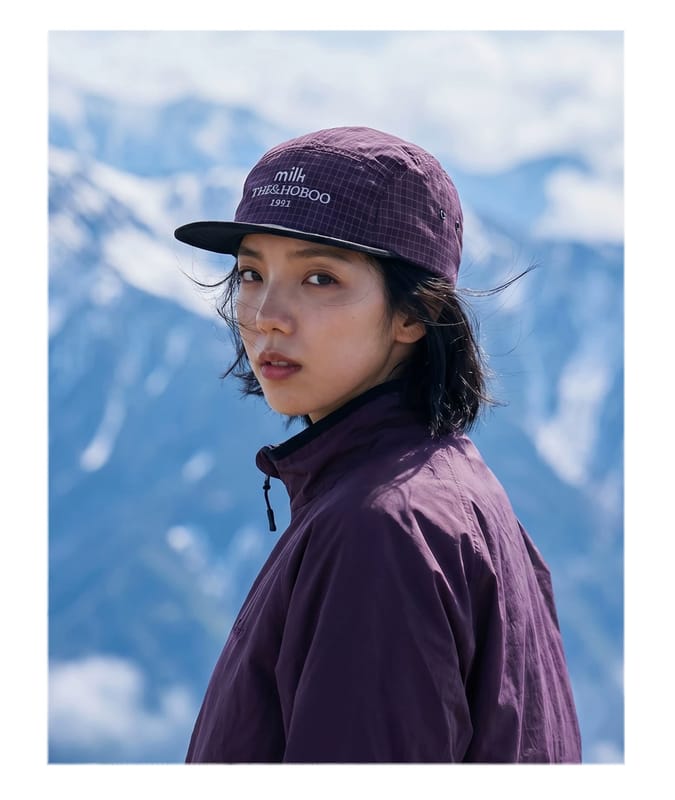 Outdoor purple flat-brim five-panel baseball cap, sun protection peaked cap for men and women summer wear