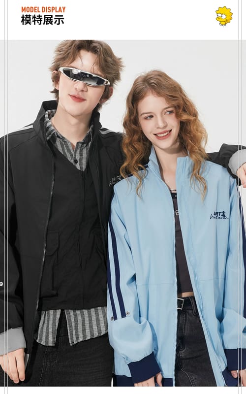 The Simpsons jacket, unisex American vintage stand collar trendy sports coat