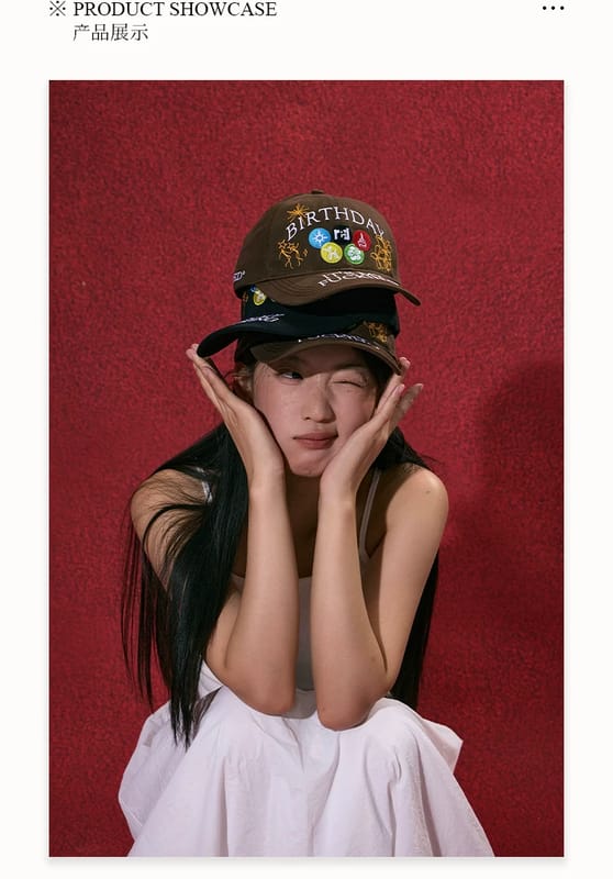 Birthday commemorative high-density embroidered curved brim baseball cap, deepened American peaked cap