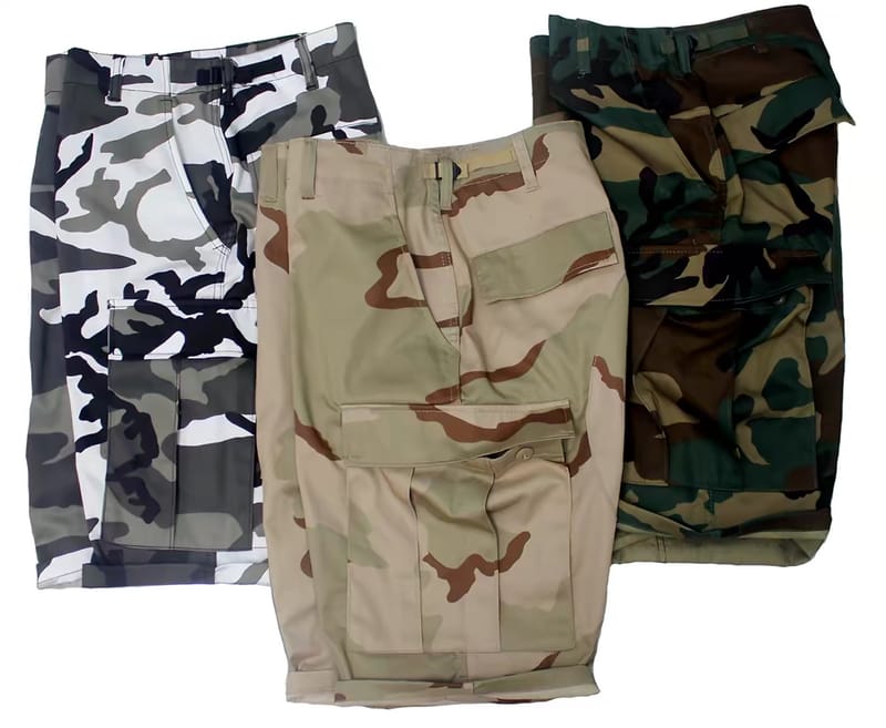Classic Fashion Trendy Camouflage Cropped Pants Thickened Multi Bag Workwear