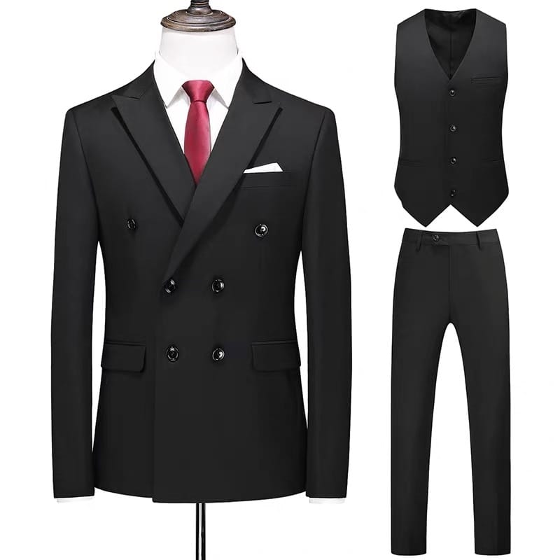 Men 3 Pieces Slim Fit Casual Tuxedo Suit