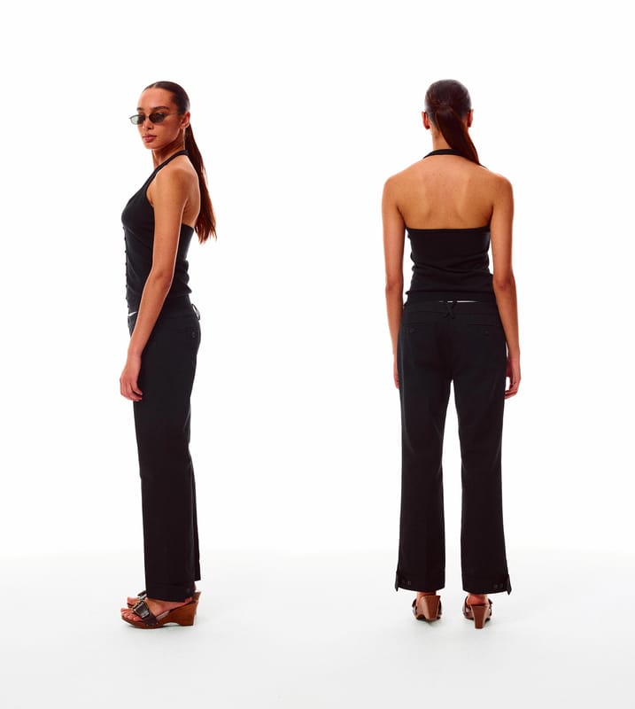 Slim-fit pressed crease nine-point suit pants