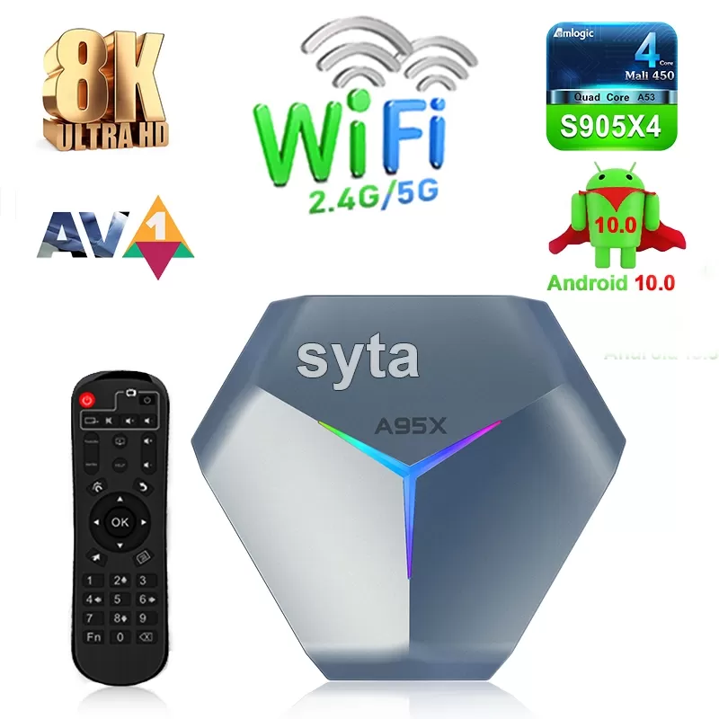 SYTA TV Box Android 10.0 A95X F4 Smart Set Top Box Amlogic S905X4 SYTA TV Box Android 10.0 A95X F4 Smart Set Top Box Amlogic S905X4