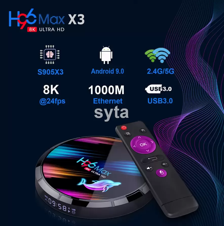 SYTA Android TV Box H96 Max x3 Amlogic S905x3 Firmware Update Wifi To TV Box