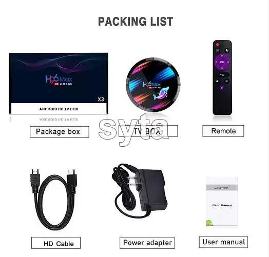 SYTA Android TV Box H96 Max x3 Amlogic S905x3 Firmware Update Wifi To TV Box