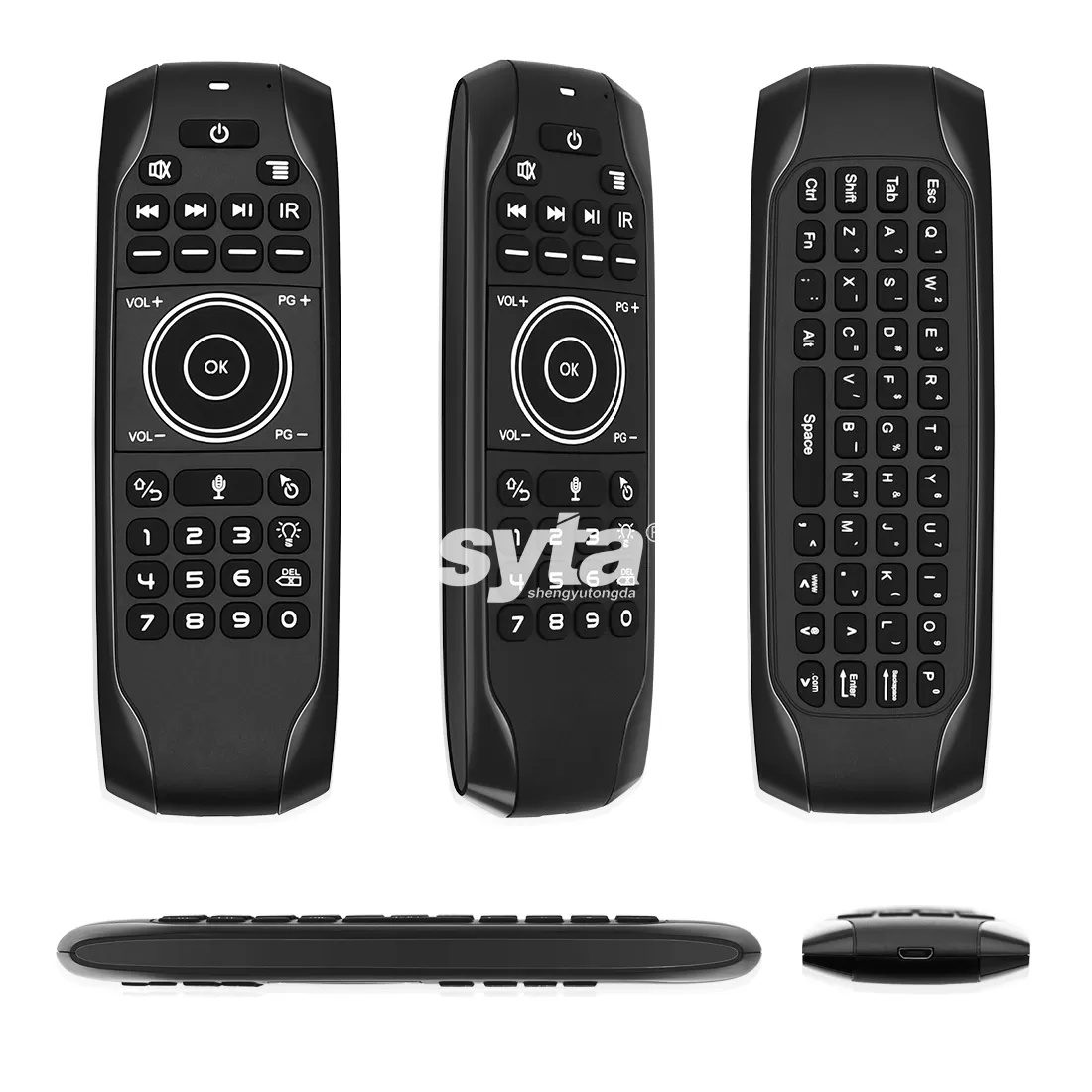 SYTA G7V Pro 2.4GHz Wireless Remote Control Air Mouse IR Learning Backlit Voice