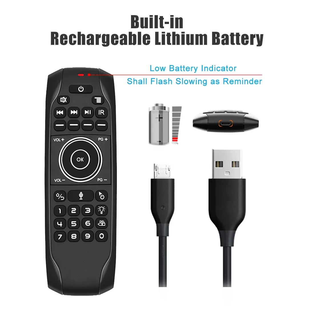 SYTA G7R Pro Air Mouse 2.4GHz Wireless Remote Control Air Mouse IR Learning Backlit Voice SYTA G7R Pro Air Mouse 2.4GHz Wireless Remote Control Air Mouse IR Learning Backlit Voice