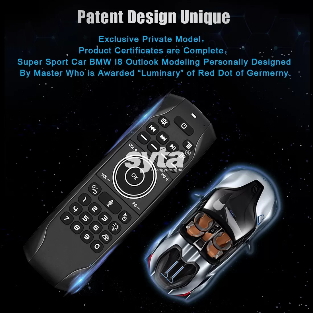 SYTA G7R Pro Air Mouse 2.4GHz Wireless Remote Control Air Mouse IR Learning Backlit Voice SYTA G7R Pro Air Mouse 2.4GHz Wireless Remote Control Air Mouse IR Learning Backlit Voice