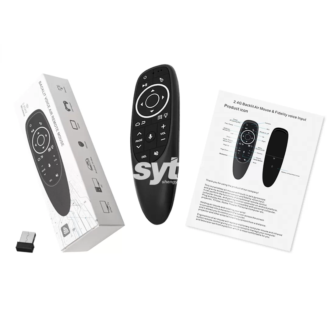 SYTA G10s Pro Wireless Remote Control Air Mouse IR Learning Voice Backlit