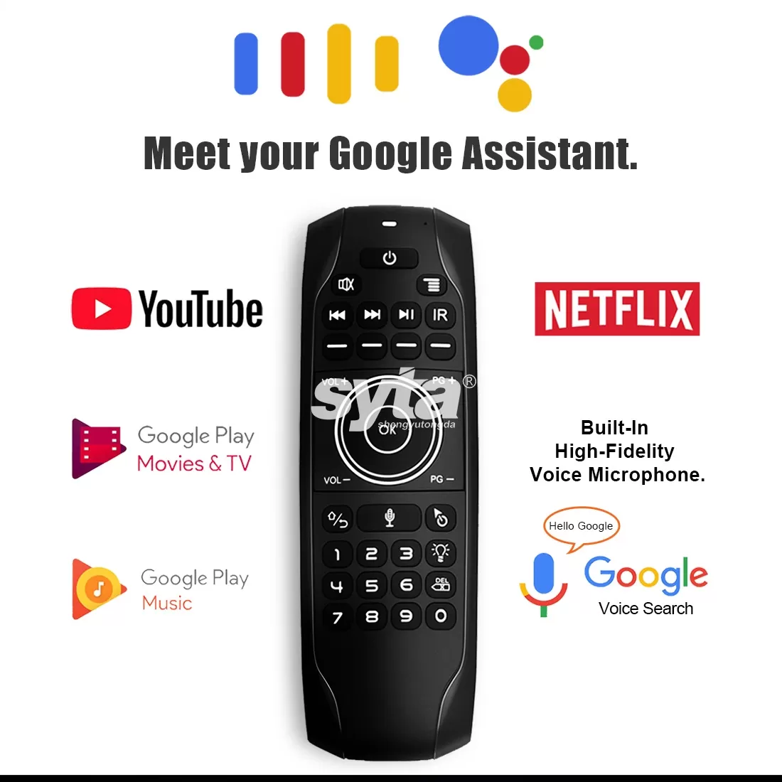 SYTA G7R Pro Air Mouse 2.4GHz Wireless Remote Control Air Mouse IR Learning Backlit Voice SYTA G7R Pro Air Mouse 2.4GHz Wireless Remote Control Air Mouse IR Learning Backlit Voice