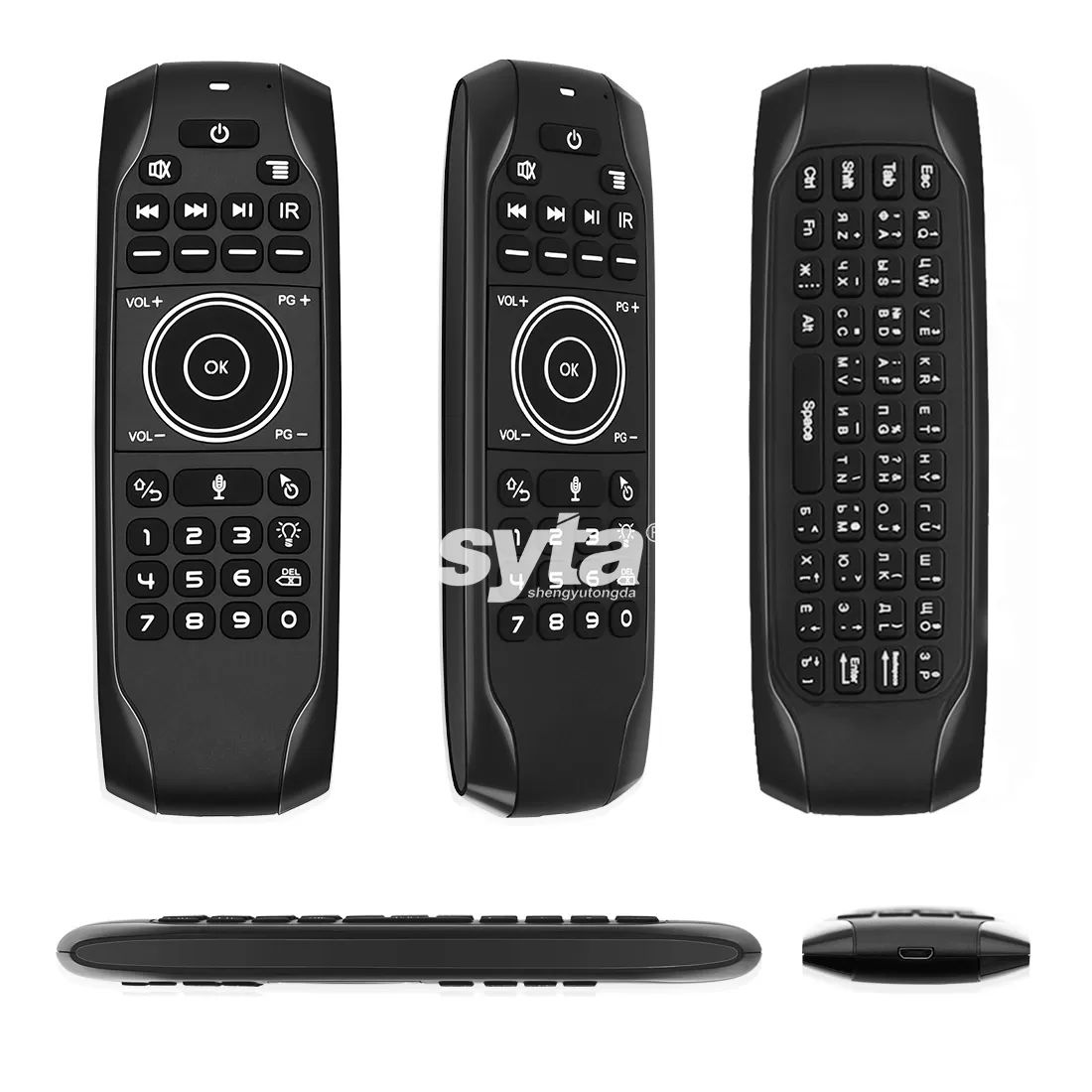 SYTA G7R Pro Air Mouse 2.4GHz Wireless Remote Control Air Mouse IR Learning Backlit Voice
