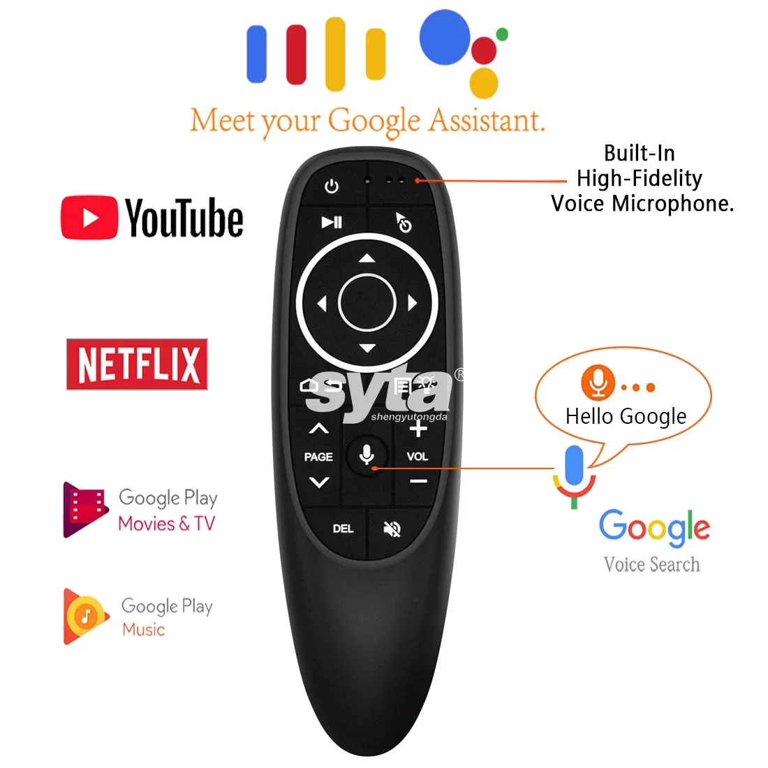 SYTA G10s Pro Wireless Remote Control Air Mouse IR Learning Voice Backlit