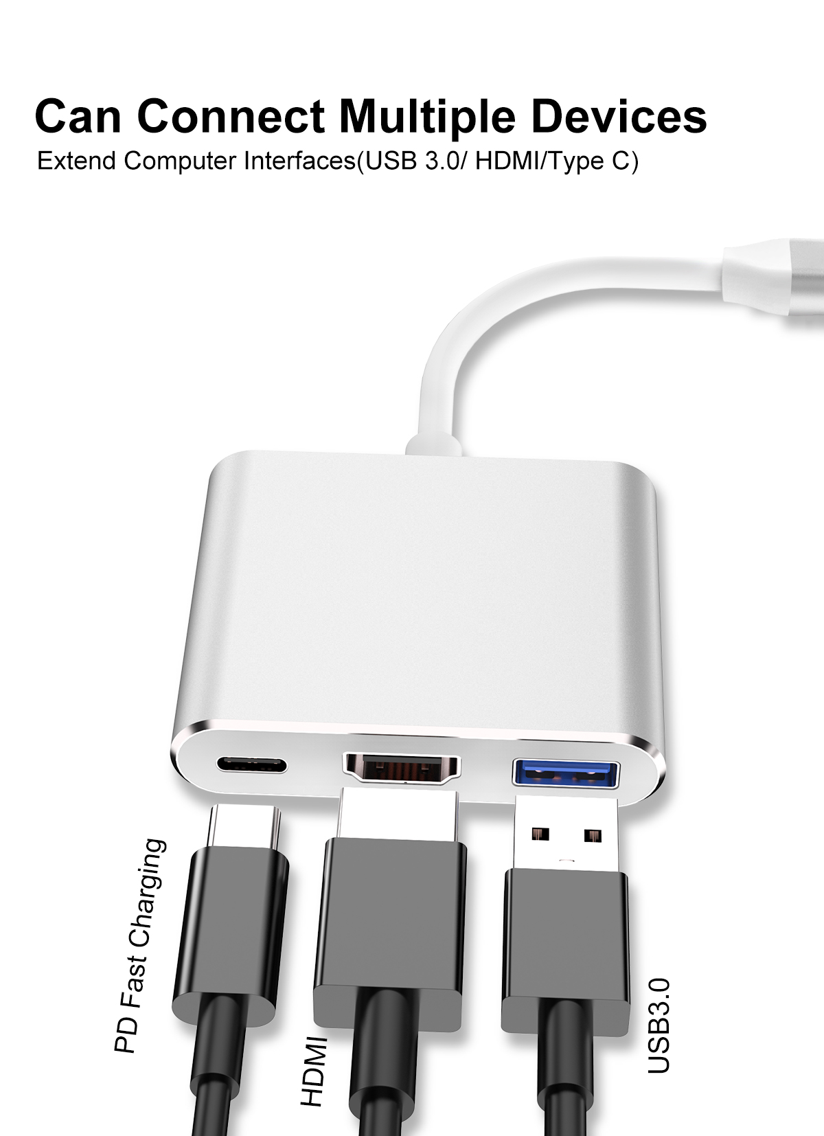 3 in 1 Type-C TO HDMI+PD+USB3.0