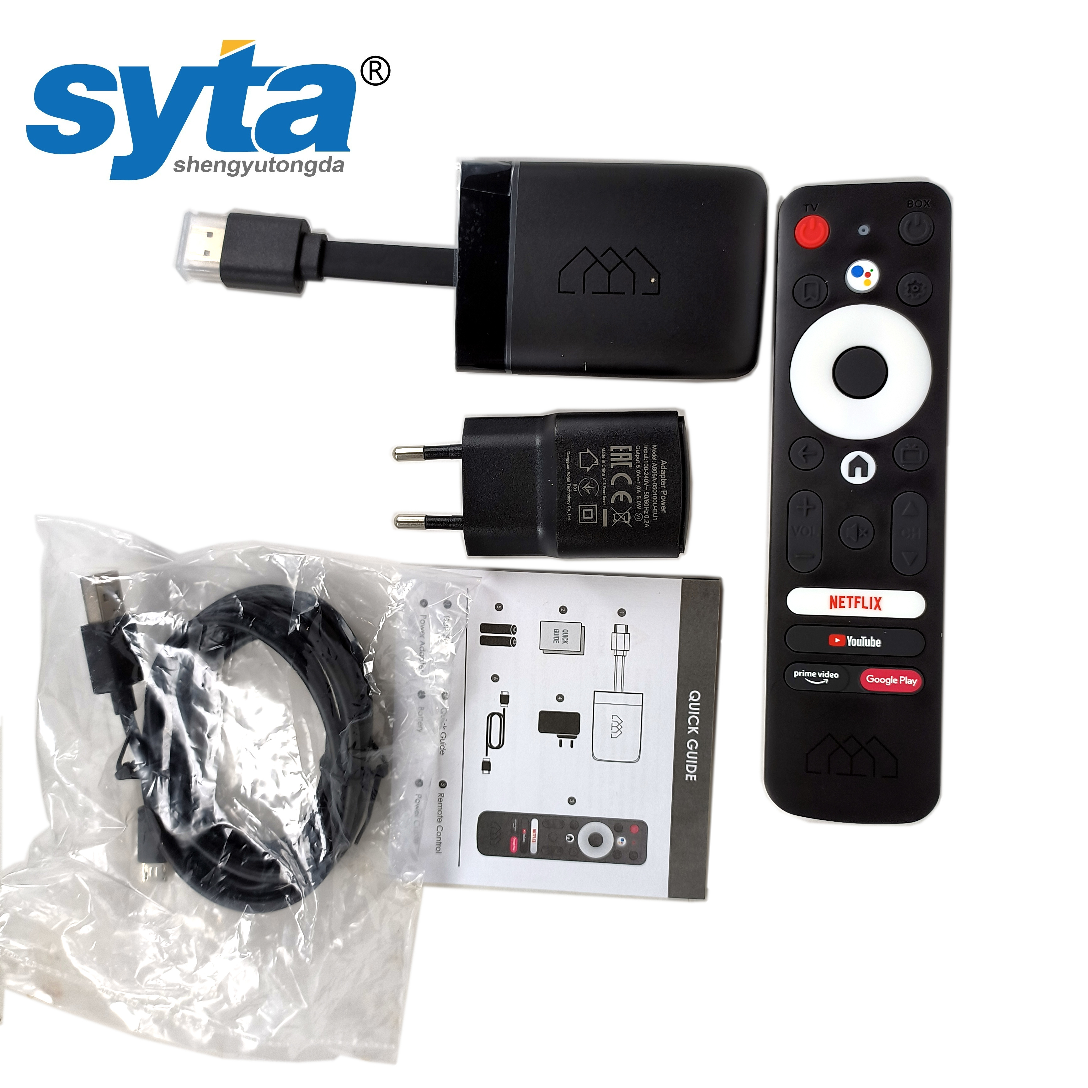 SYTA New Android Tv Stick Dongle Q 2+8GB Android Dongle Box With Google Certificate BT 4K Android TV Receiver