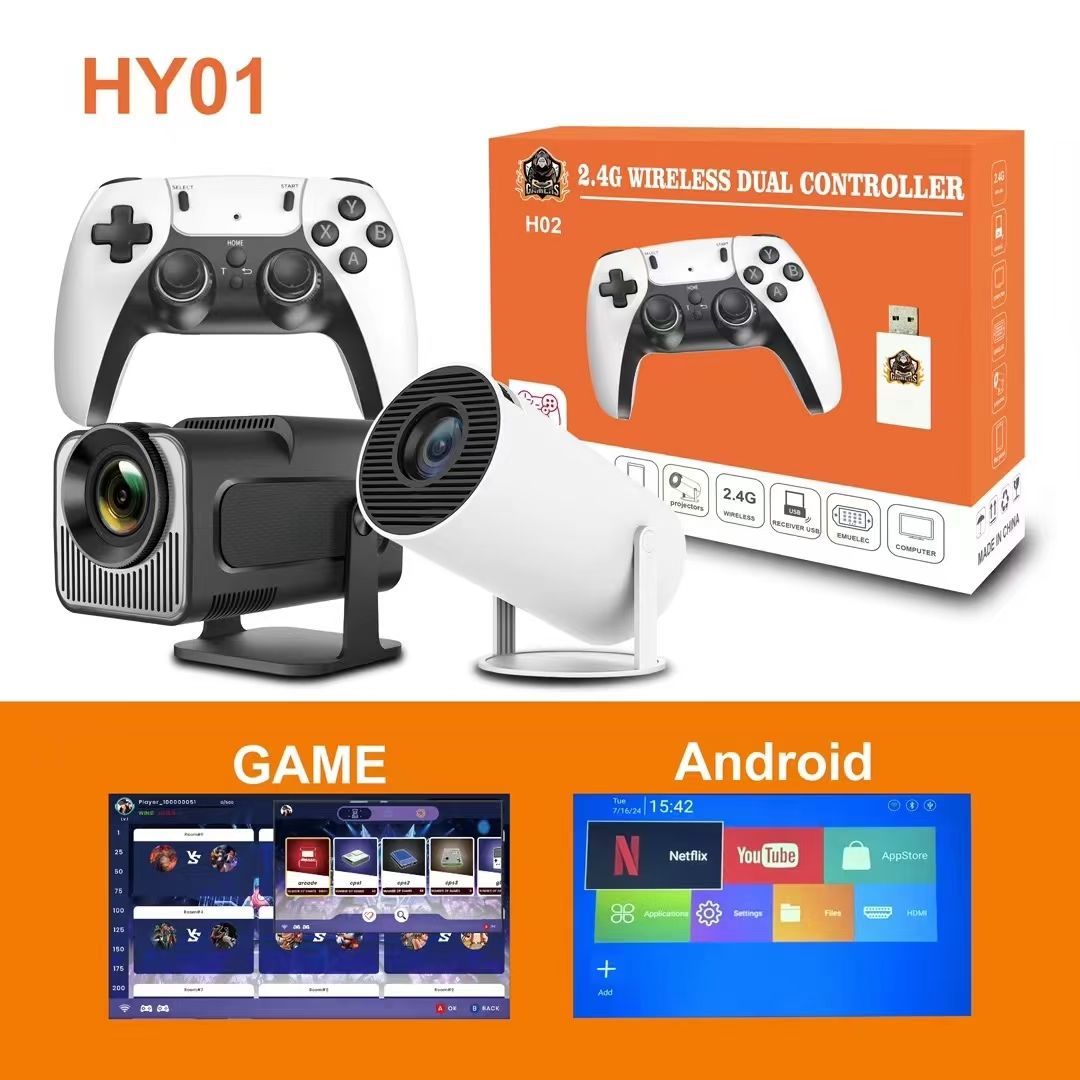 SYTA New Game Console HY01 For Projector with P5 Wireless Handle 64 GB TF Card Over 20000+ games