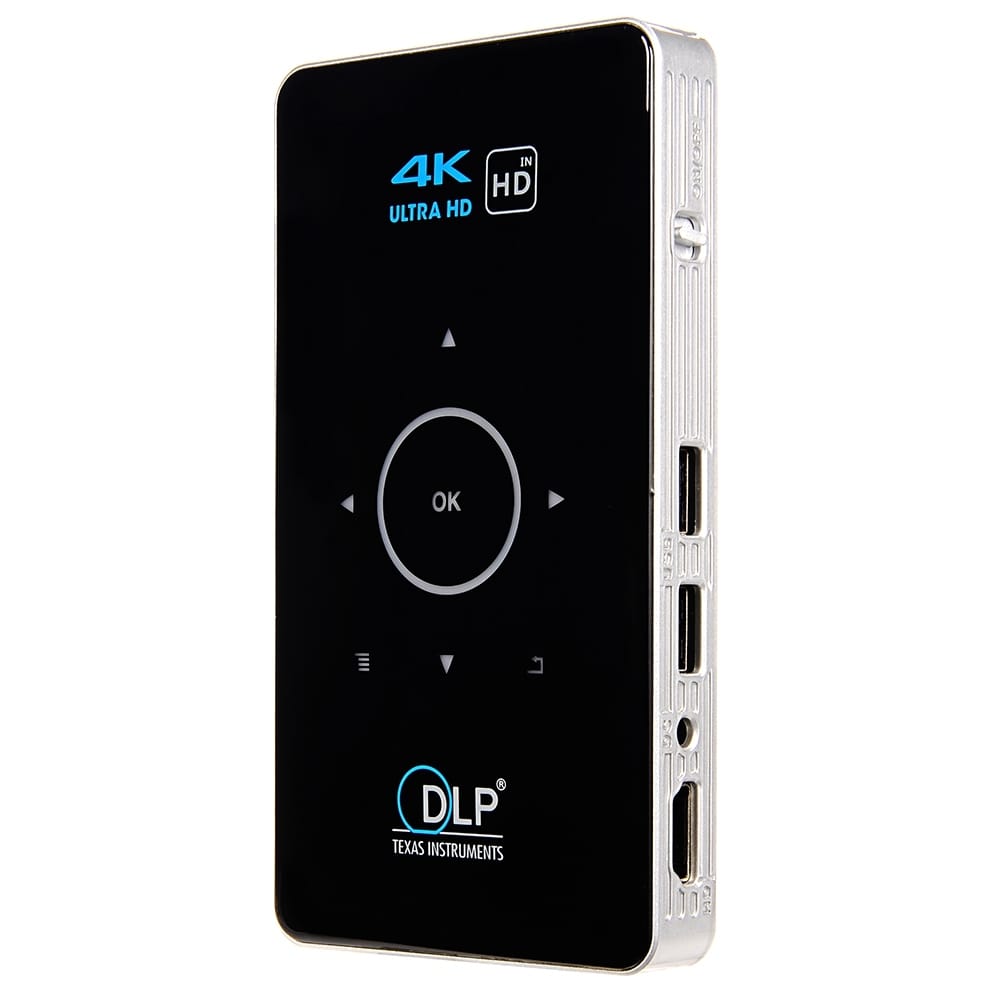 SYTA New Portable Mini Projector C6 Battery DLP Projector 70ansi Lumens Android 9 Build in 3D Smart DLP Projector