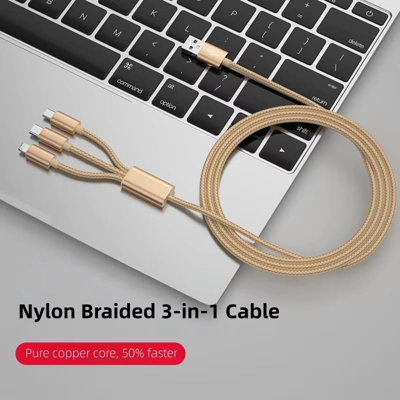 SYTA New Fast Charging Data Cable 3-in-1 Usb-type C Braided Data Cable