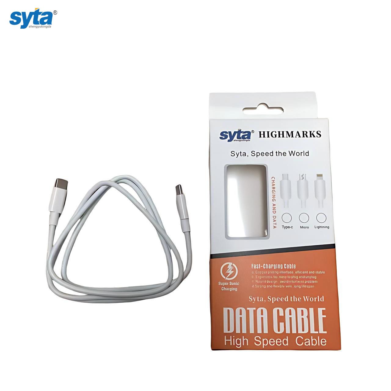SYTA New Fast Charging Data Cable 1M Type C to C Original Cable for Type C Device