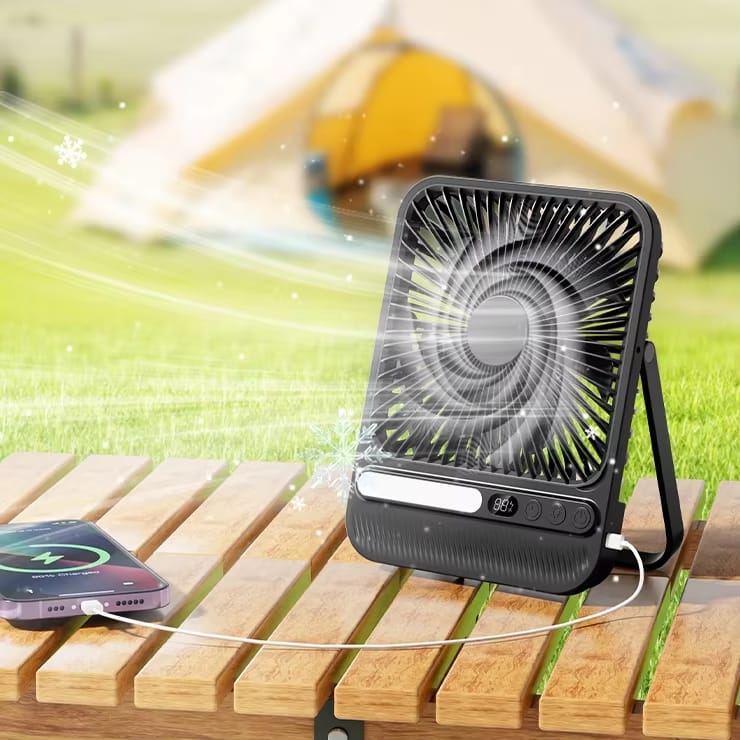 SYTA Portable Mini Cooling Desktop Fan SD5 High-Speed Type-C 8000mAh Battery Rechargeable Small Desktop Fan with Display