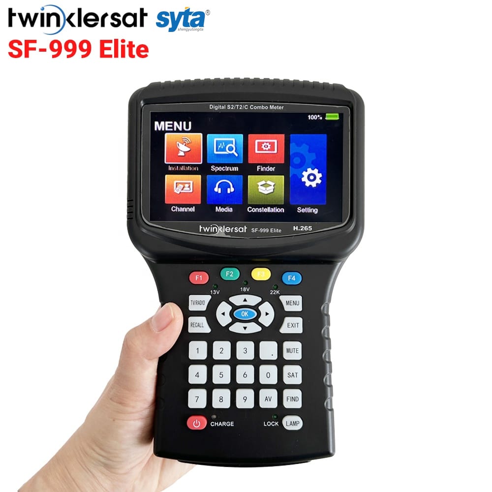 SYTA New Twinklersat SF-999 Elite Combo Finder DVB-S2/T/C Satellite HD Digital FTA Satellite Finder for Set Top Box
