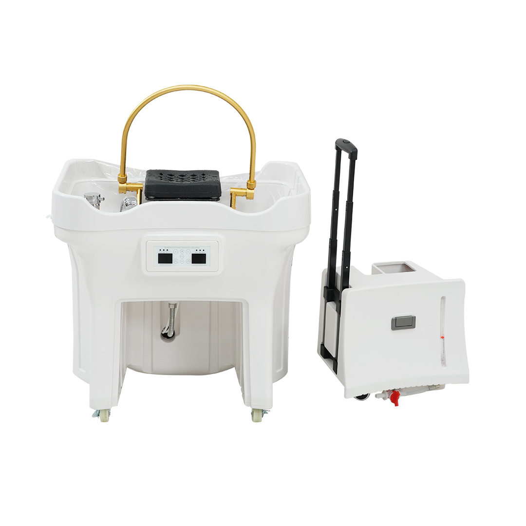 Adjustable Beauty Salon Furniture Water Circulation Hair Washing Spa Bed Head Equipment Portable Shampoo Basin
