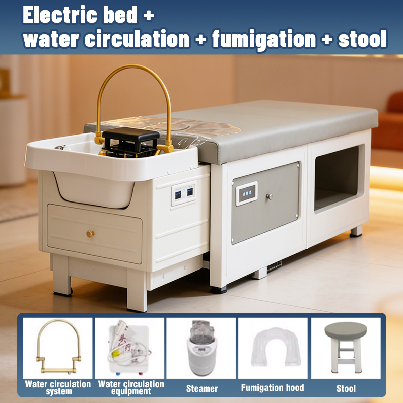 YIMEI Head Spa Shampoo Bed Fully Electric Adjustable and Extendable Massage Bed with Soft Mattress Head Spa Bed for Salon