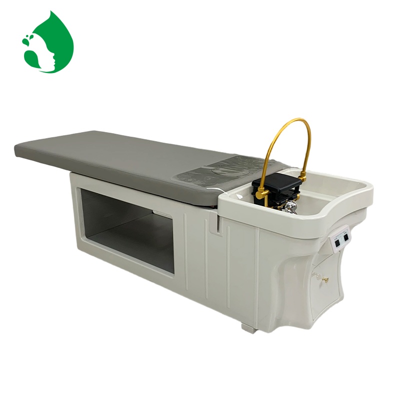 YIMEI Newest Style Head Spa Shampoo Bed for Hair Salon Barber Shop Plumbed Design Massage Bed Automatic Lift Basin & Bed