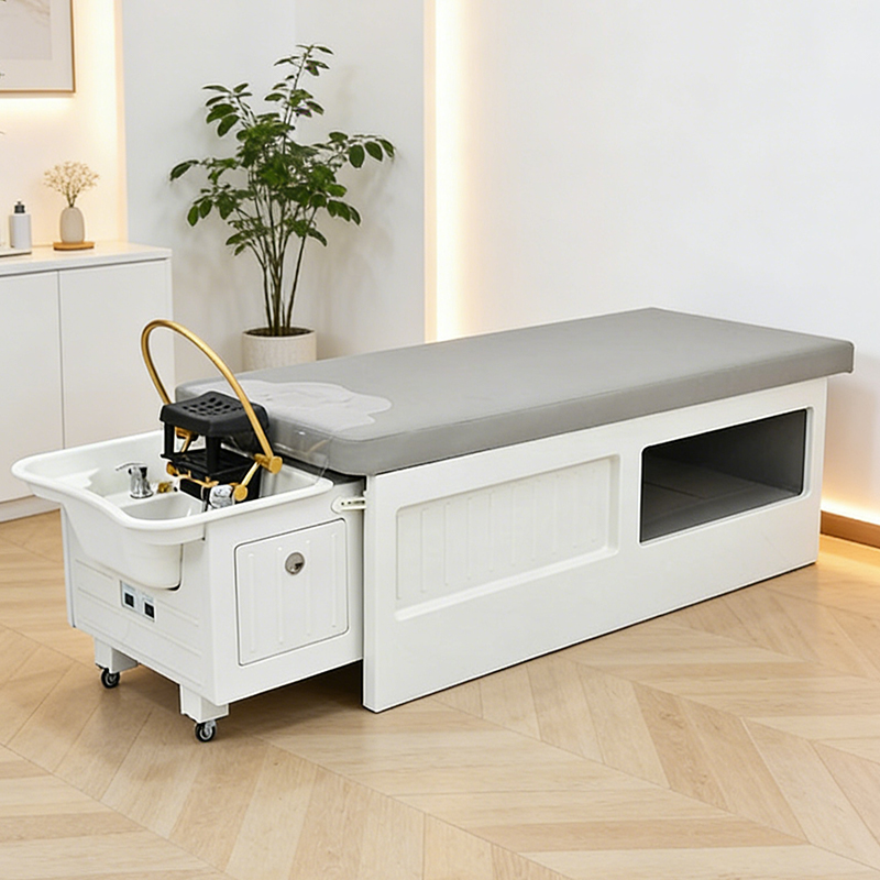YIMEI Modern Comfort Style Plastic Head Spa Bed for Beauty Salon & Barber Shop Water Circulating Massage Shampoo Bed
