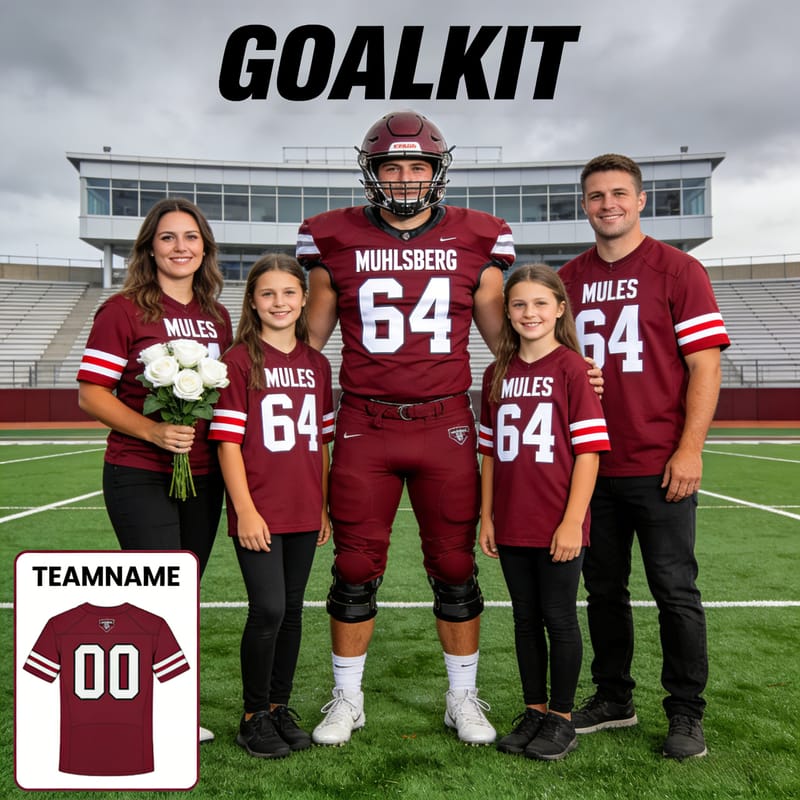 Custom Maroon & White Football Jersey