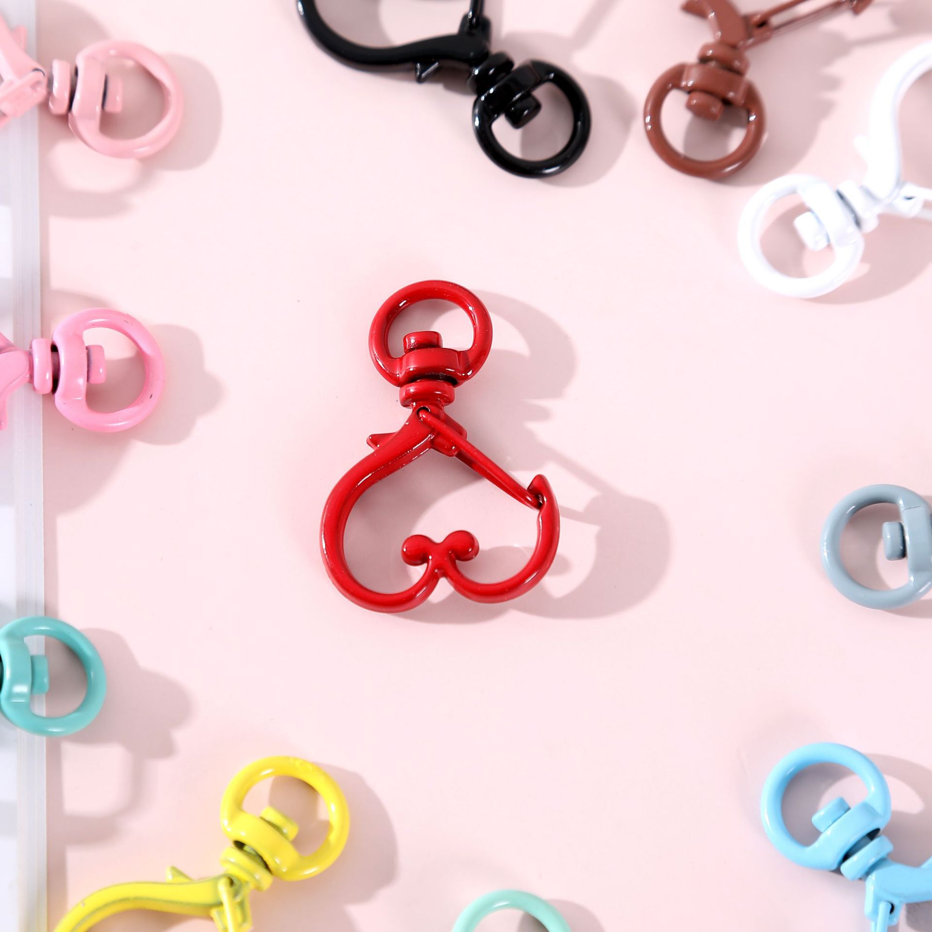 Heart shape colored paint key chain