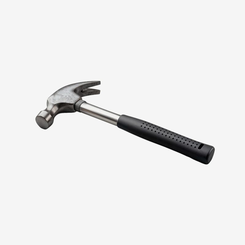 Non-slip shock-absorbing claw hammer