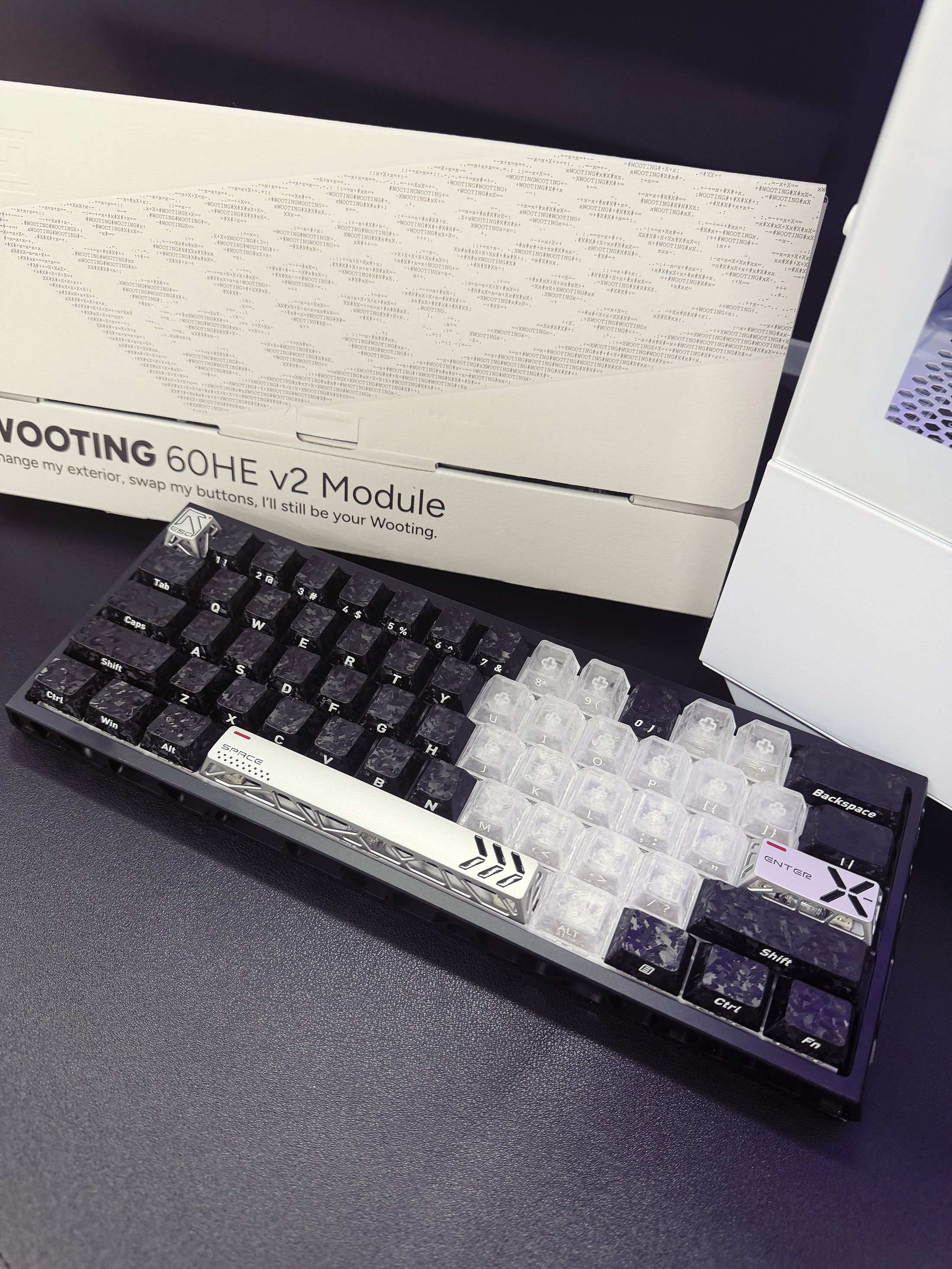 Wooting 60HE V2 Fully Modded Keyboard - White Hollow Case