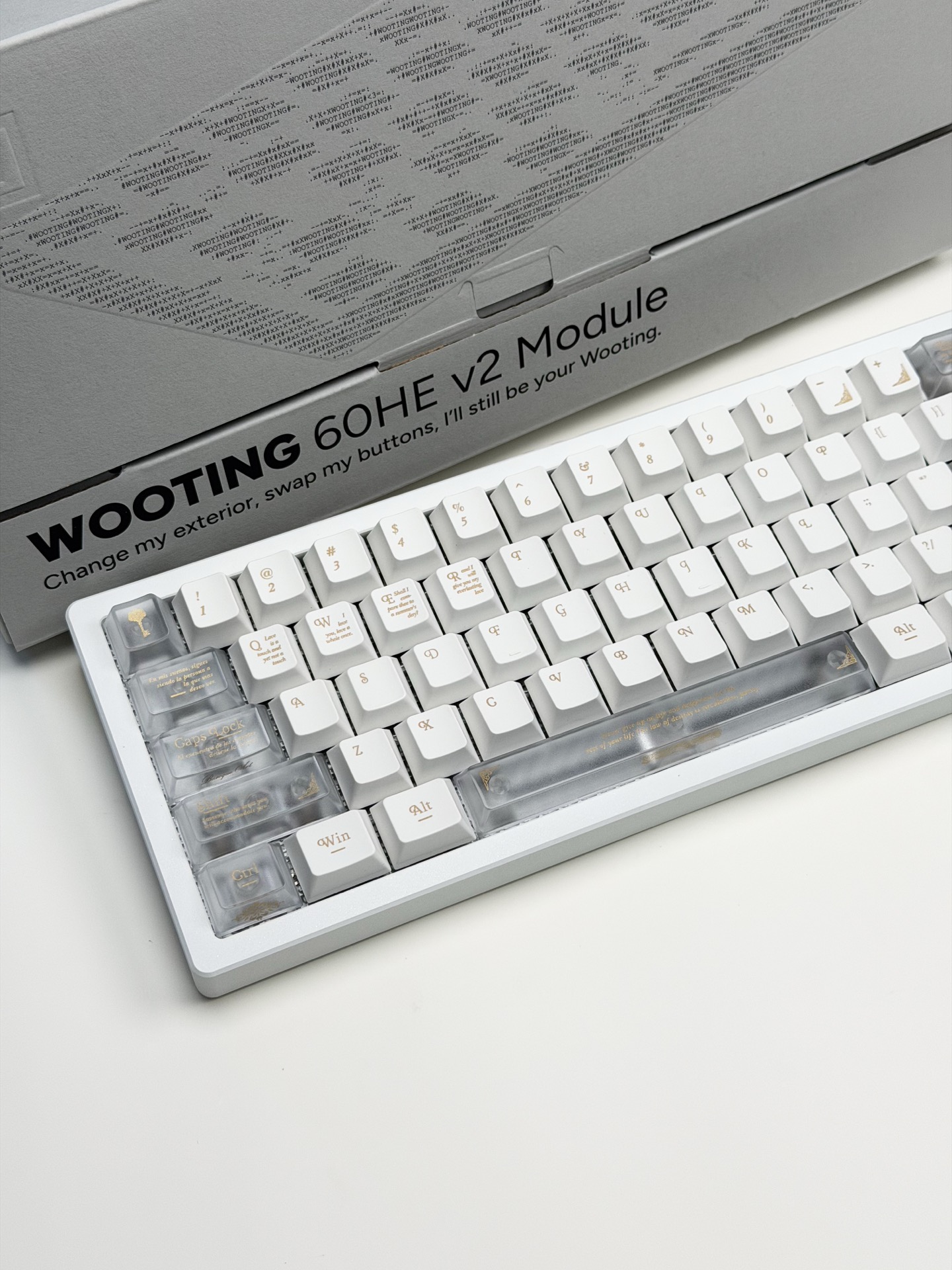 Wooting 60HE V2 Fully Modded Keyboard -White Hollow Case - LELE