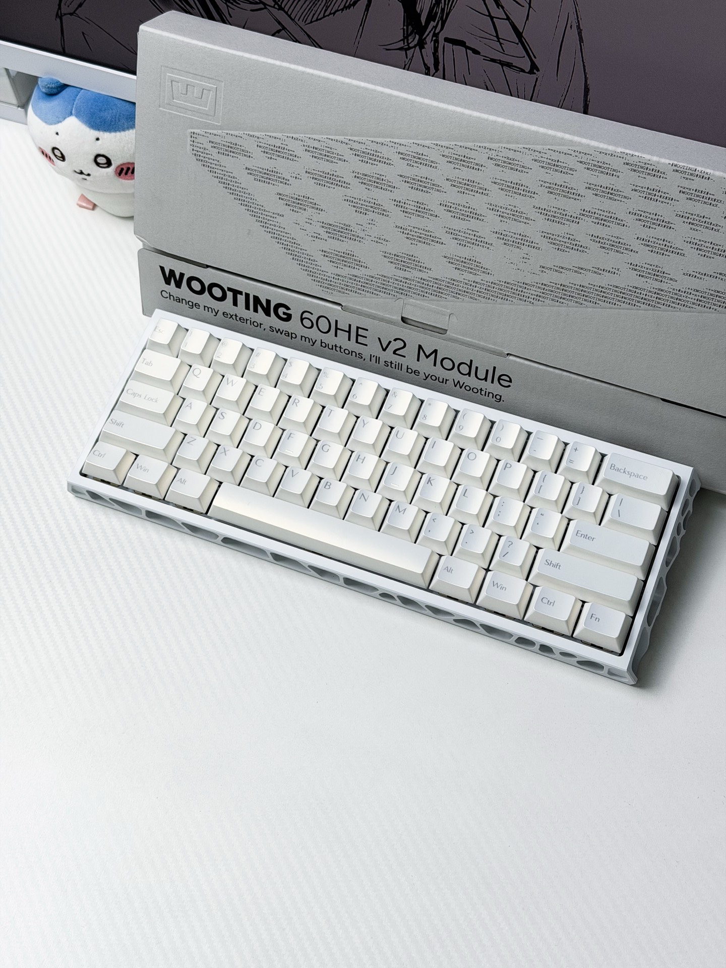 Wooting 60HE V2 Fully Modded Keyboard - White Hollow Case